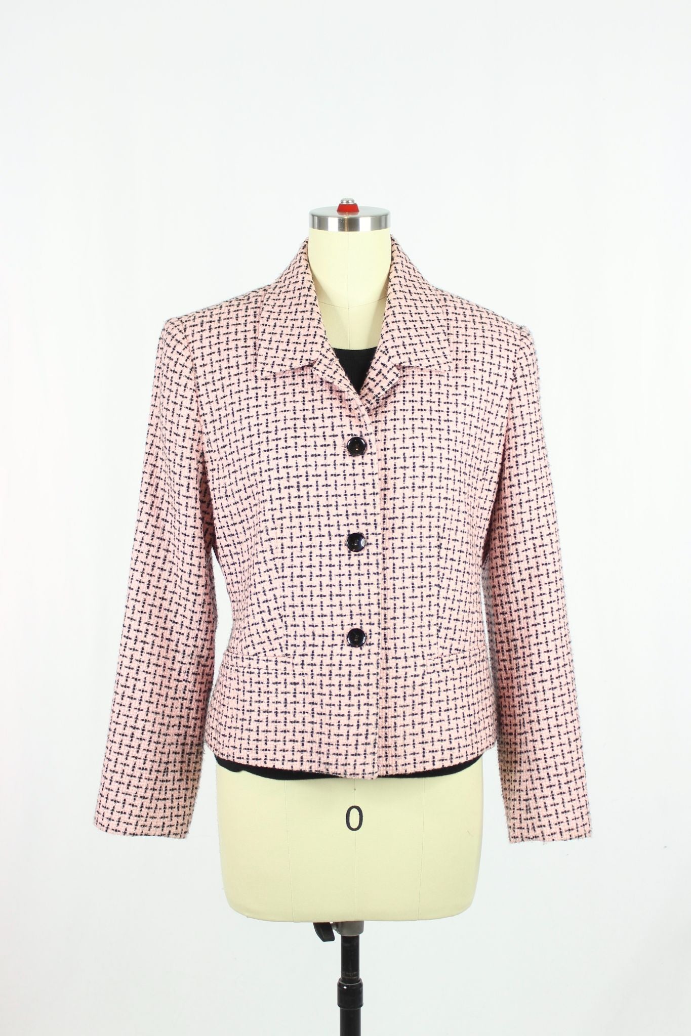 Vintage CLEO Pink Tweed Jacket, Size 10P - 1