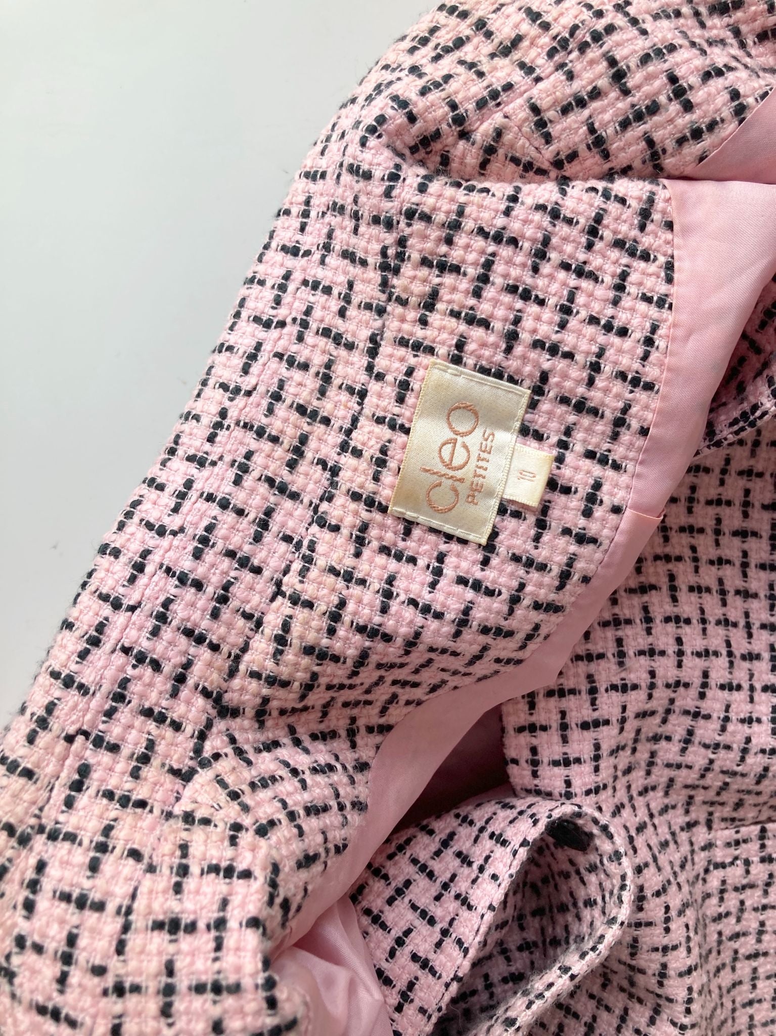 Vintage CLEO Pink Tweed Jacket, Size 10P - 8