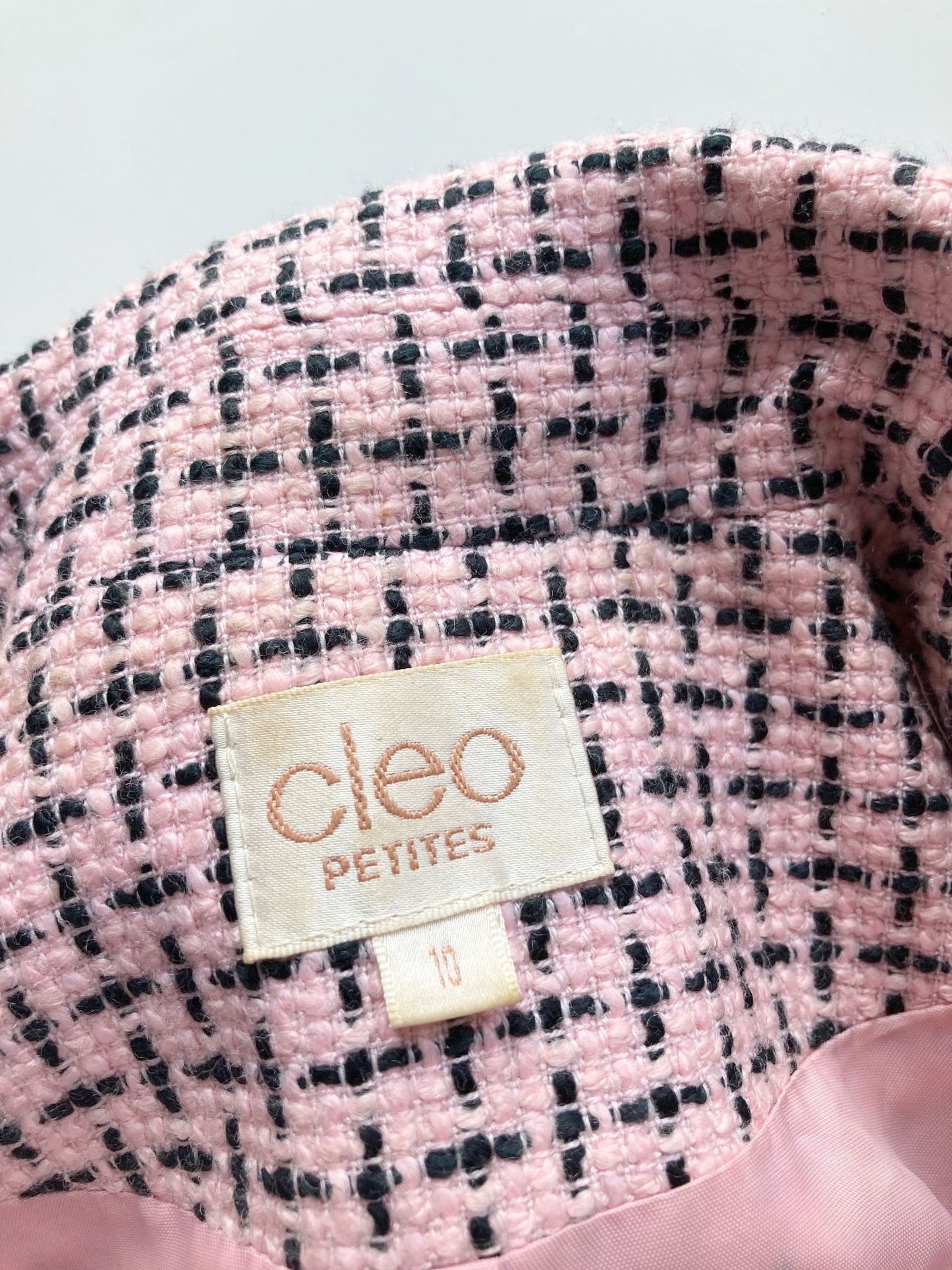 Vintage CLEO Pink Tweed Jacket, Size 10P - 10