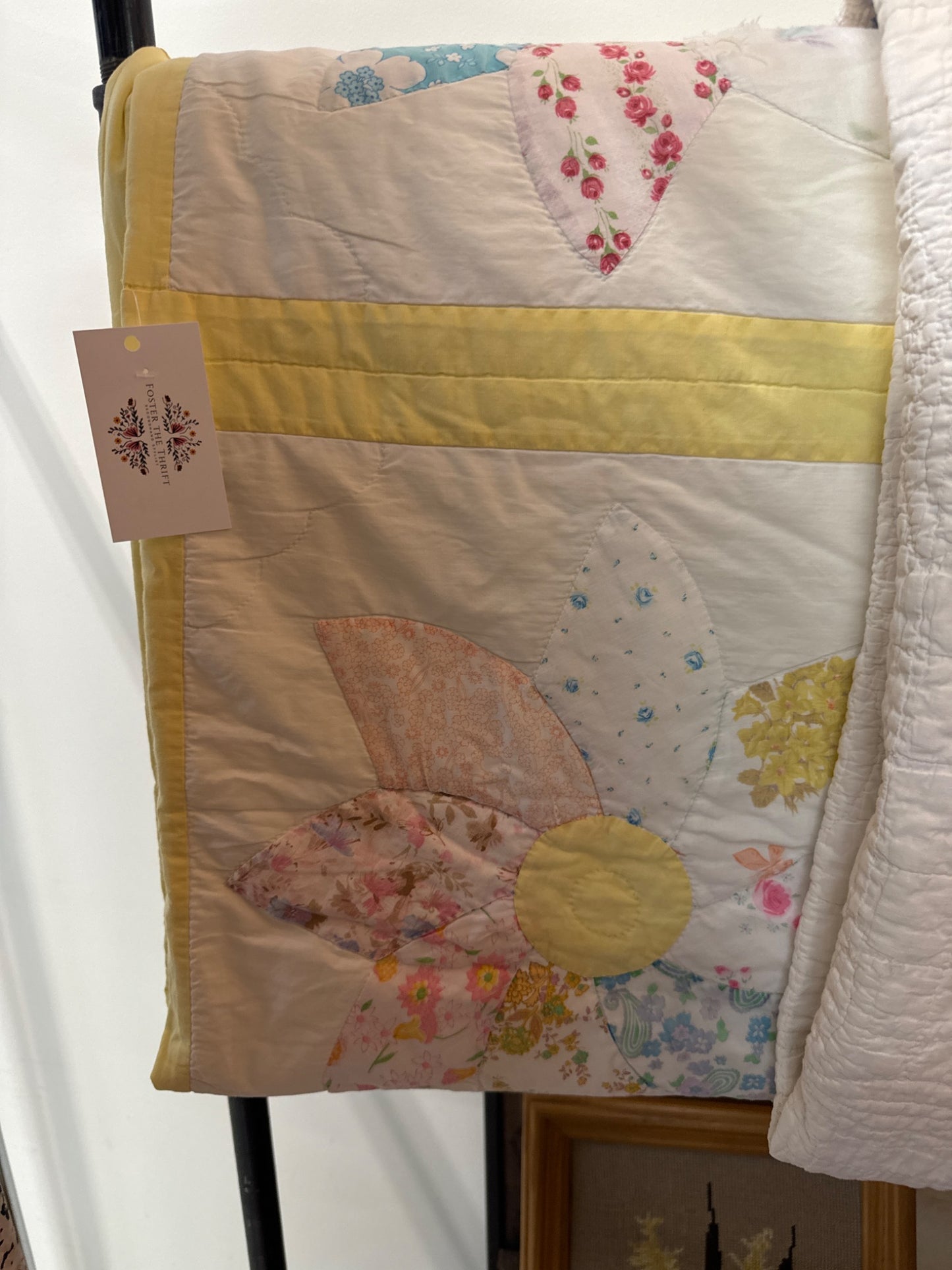 Flower quilt with minor flaws - 1