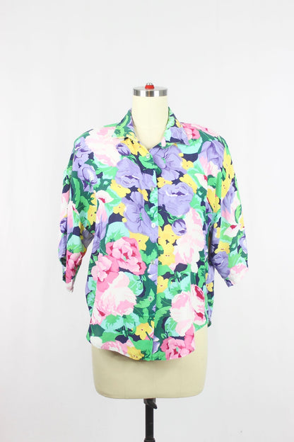 Vintage 90's FEMME UNIQUE Floral Blouse - 1