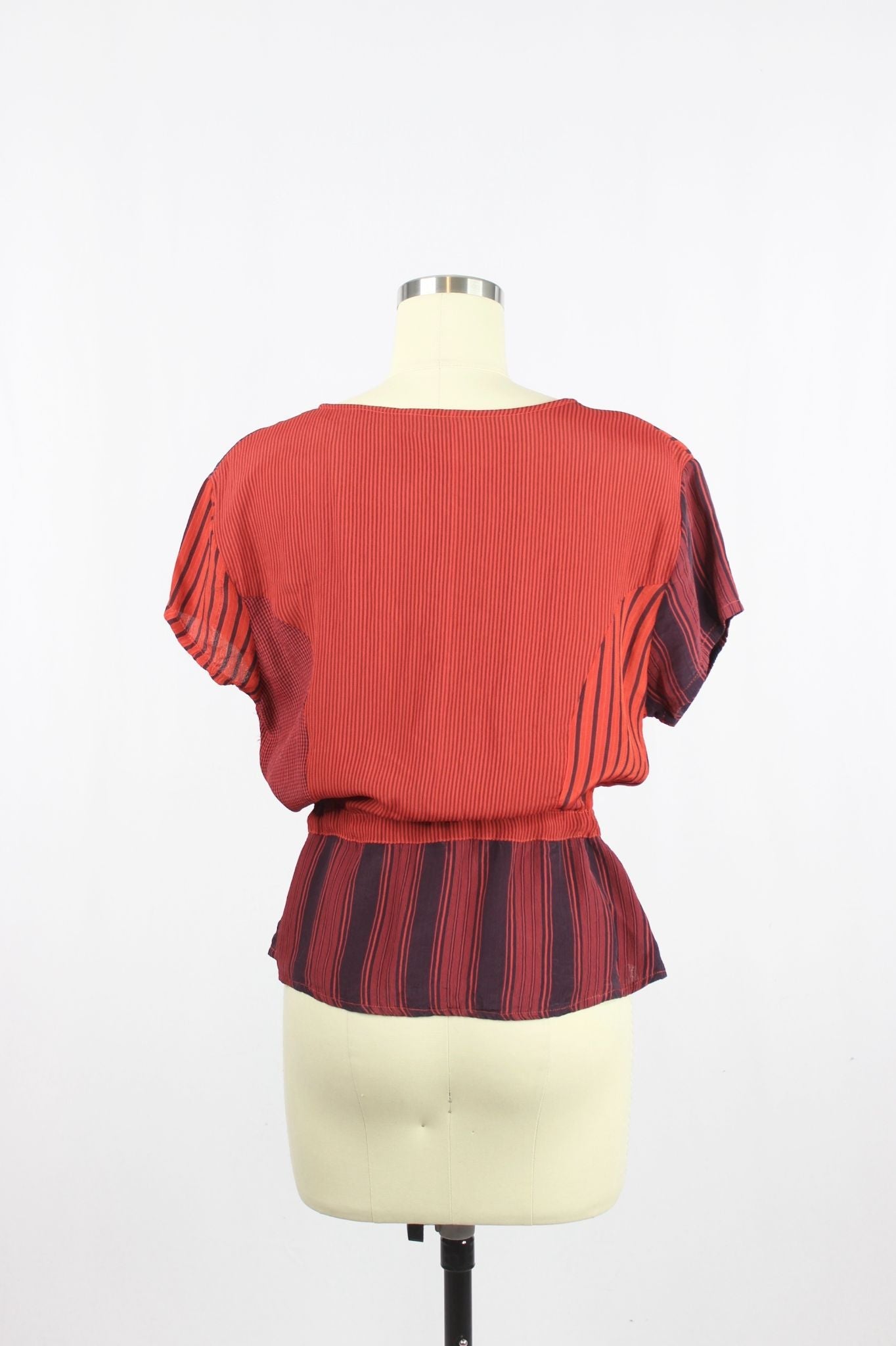 Vintage 80's RAINDROPS Red Blouse, Size M - 3