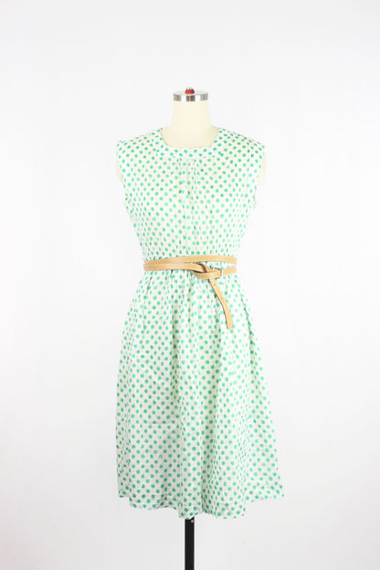 Vintage 80's Polka Dot Embroidered Dress, Size S - 1