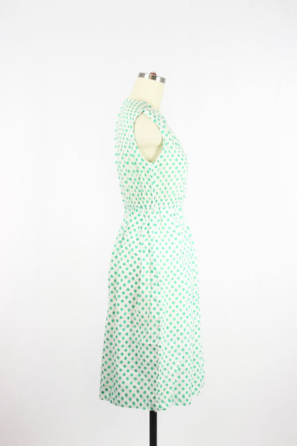 Vintage 80's Polka Dot Embroidered Dress, Size S - 3