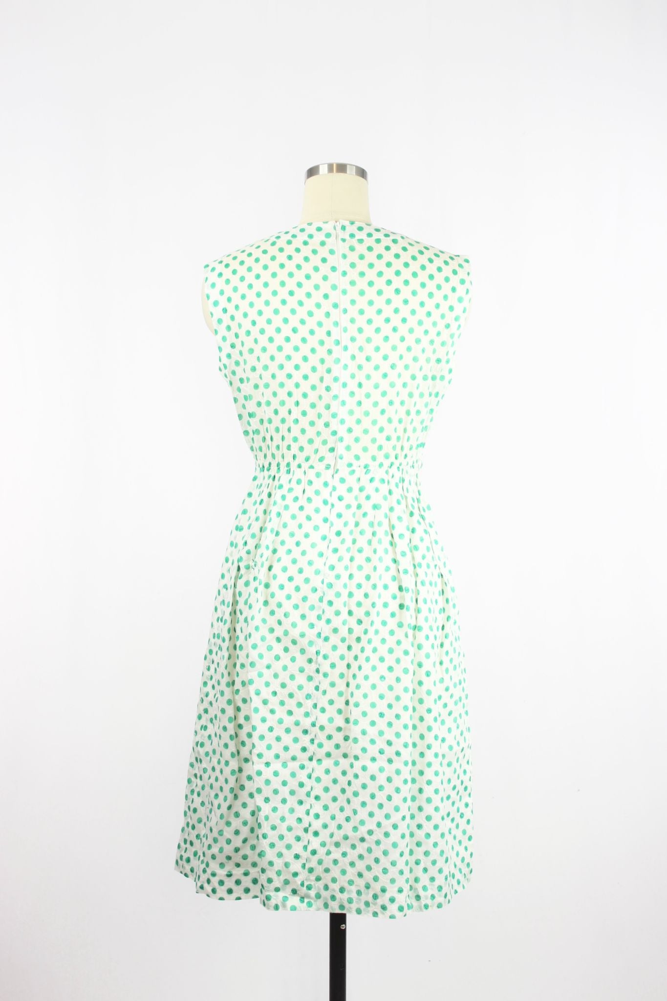 Vintage 80's Polka Dot Embroidered Dress, Size S - 4