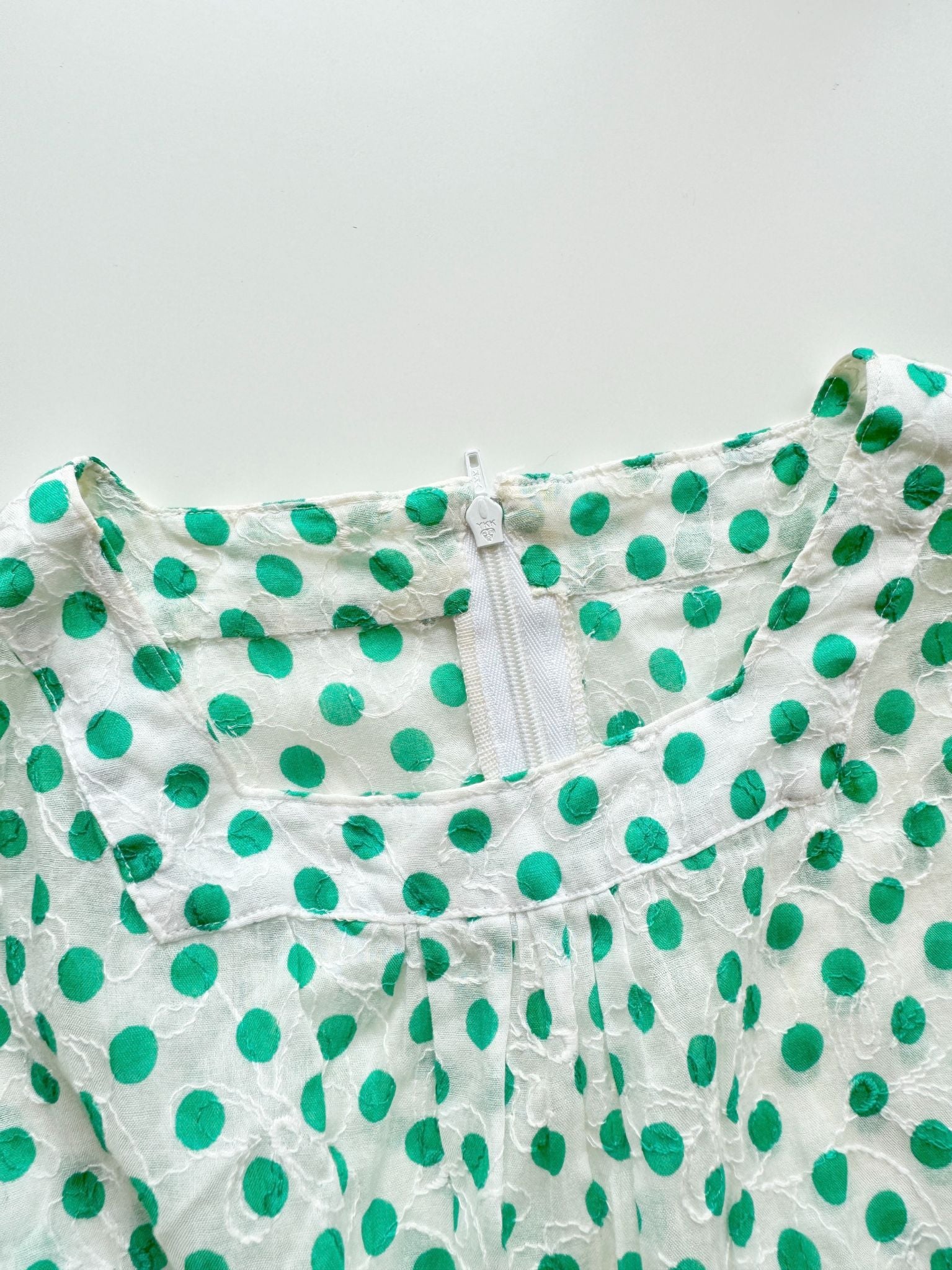 Vintage 80's Polka Dot Embroidered Dress, Size S - 7