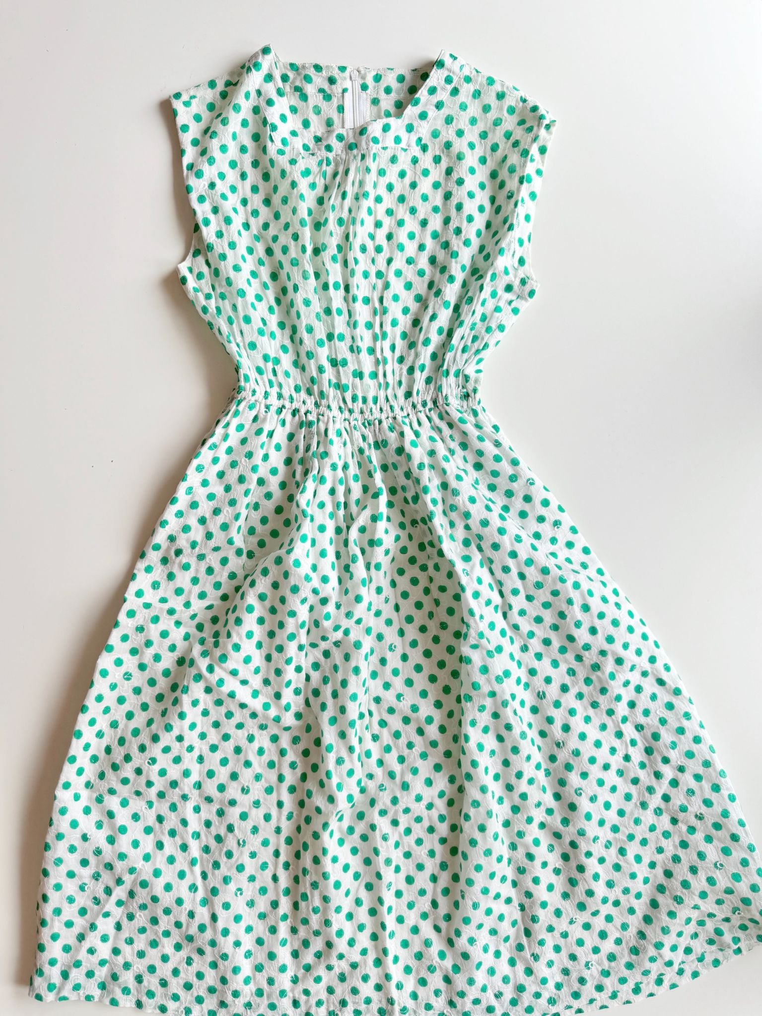 Vintage 80's Polka Dot Embroidered Dress, Size S - 5