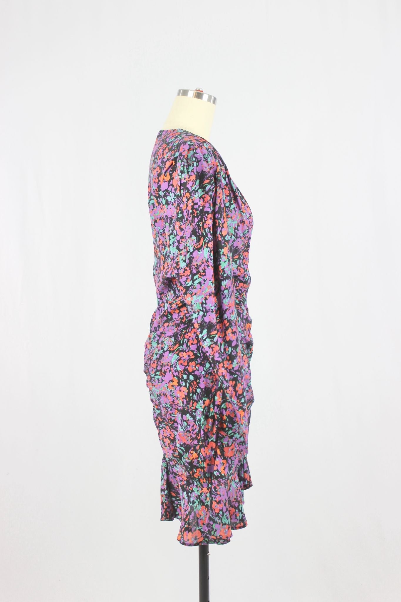 ZARA Purple Floral Mini Dress, Size XS - 2