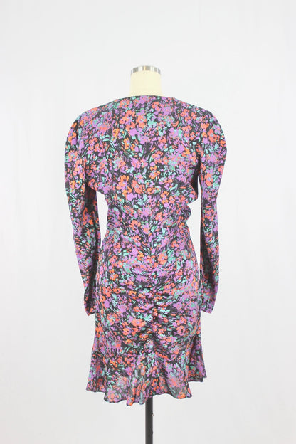 ZARA Purple Floral Mini Dress, Size XS - 3