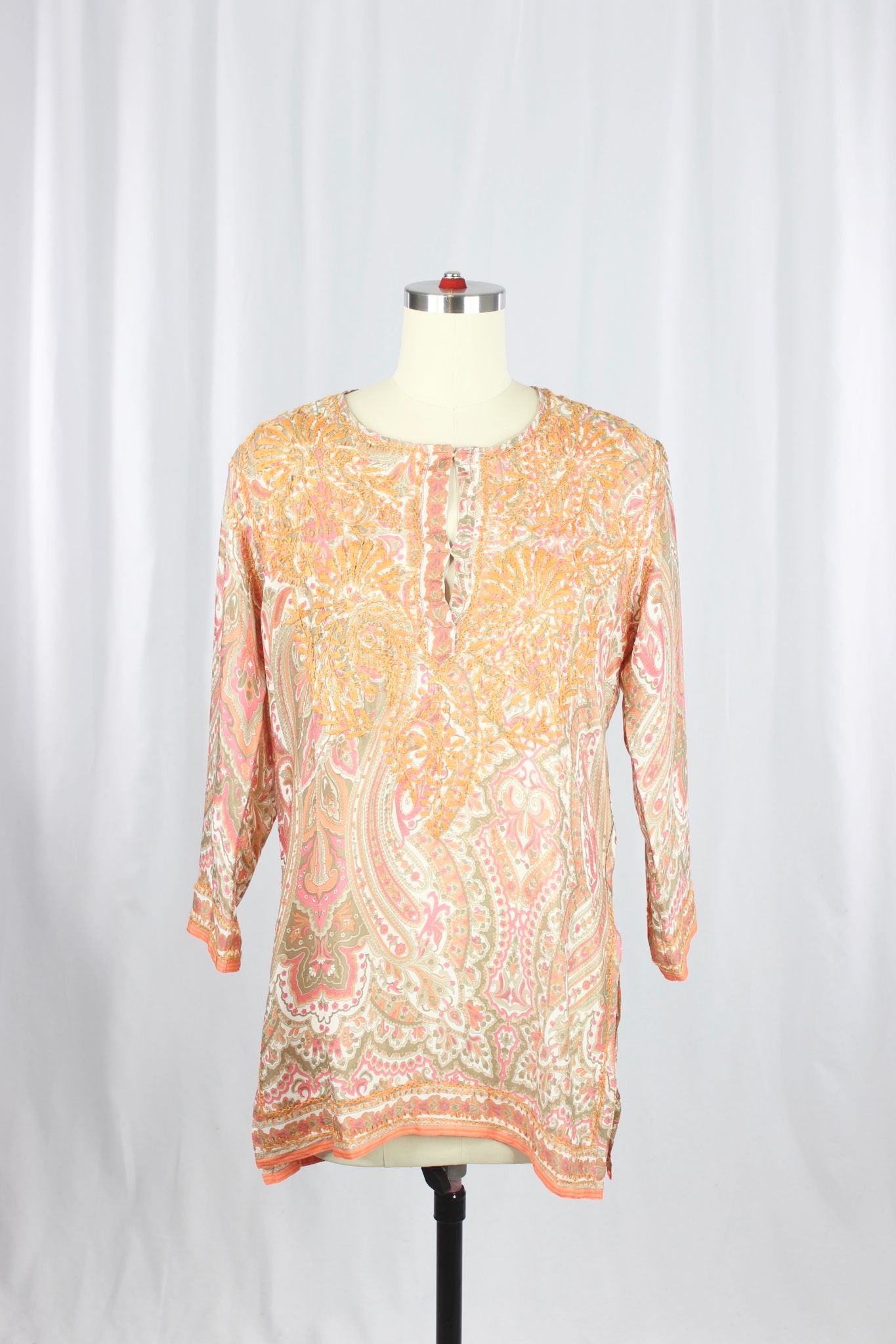 GRETCHEN SCOTT Paisley Silk Tunic, Size S - 1