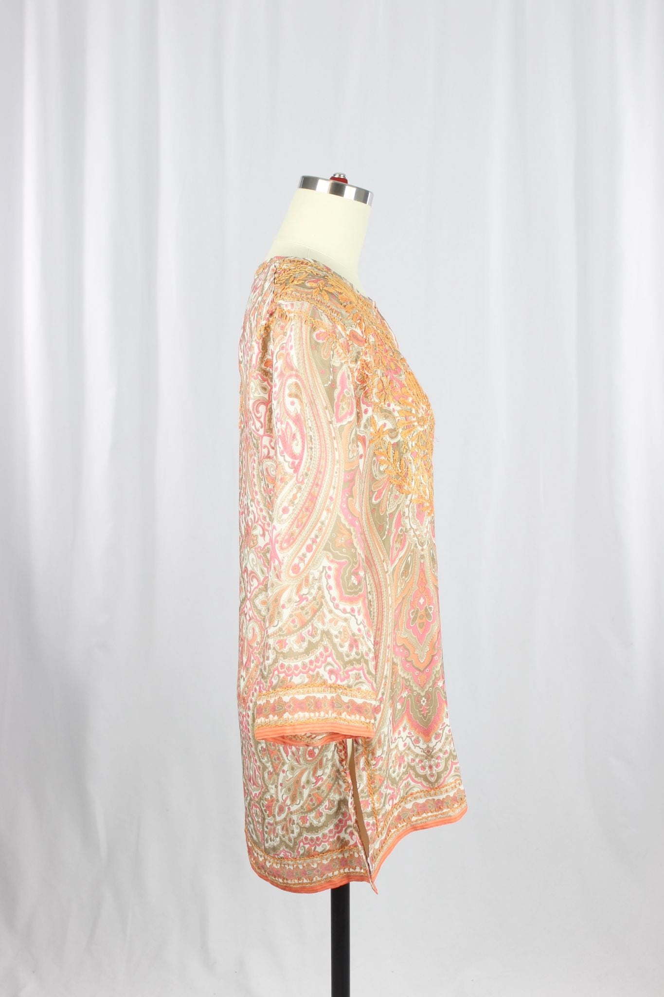 GRETCHEN SCOTT Paisley Silk Tunic, Size S - 2