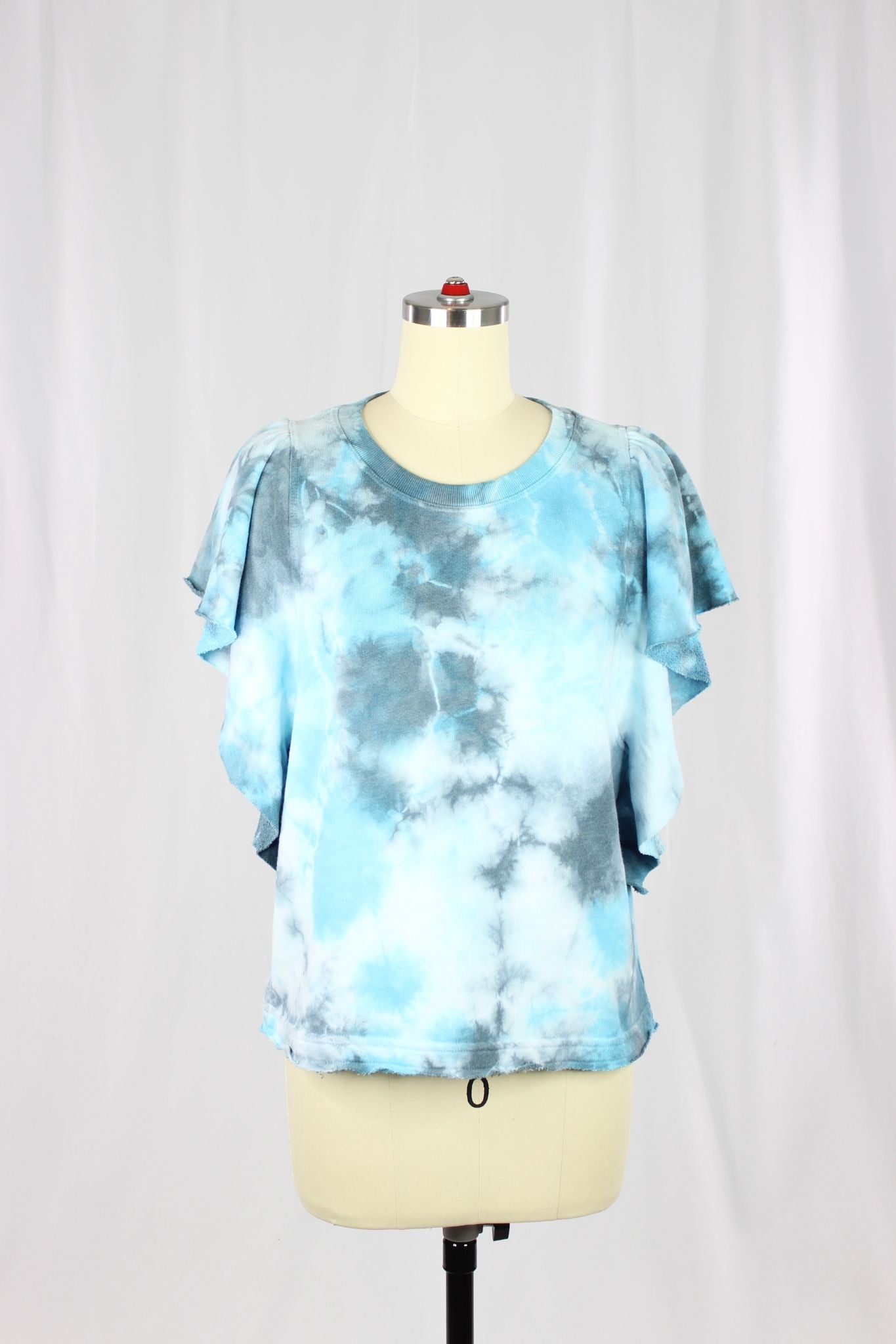 MICHAEL STARS Ariana Blue Tie Dye Top, Size S - 1