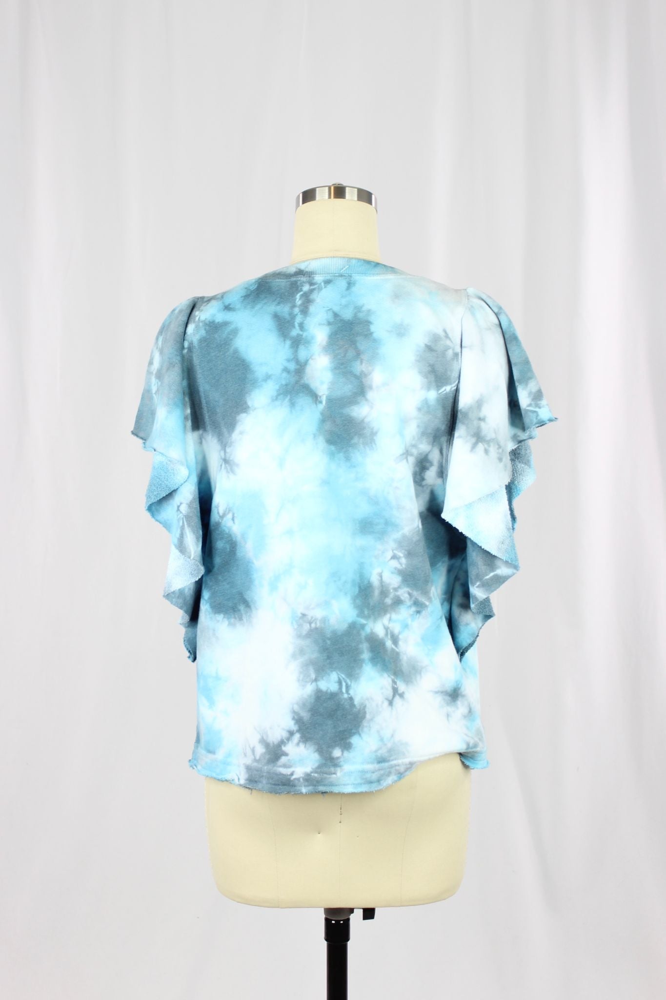 MICHAEL STARS Ariana Blue Tie Dye Top, Size S - 3