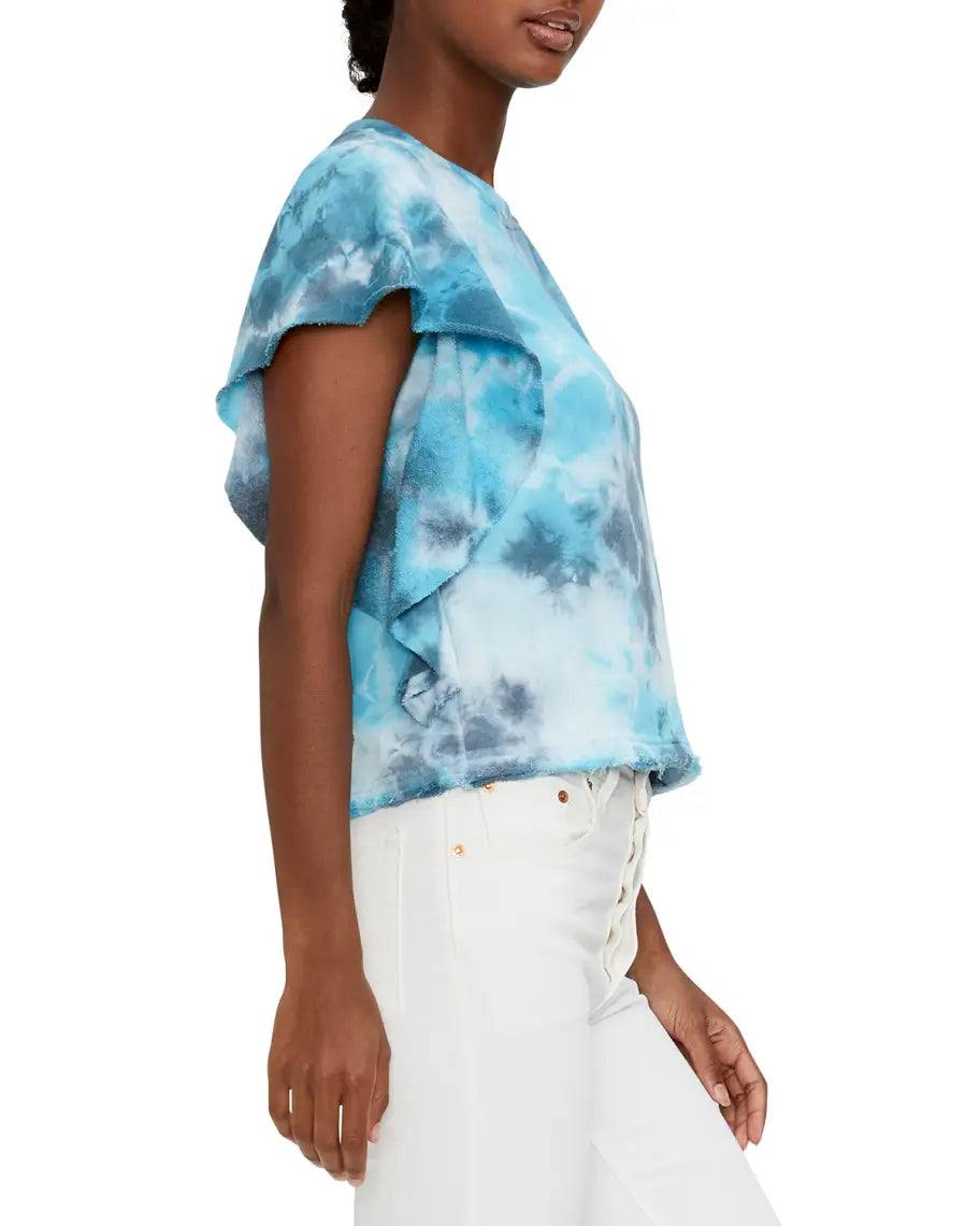 MICHAEL STARS Ariana Blue Tie Dye Top, Size S - 8