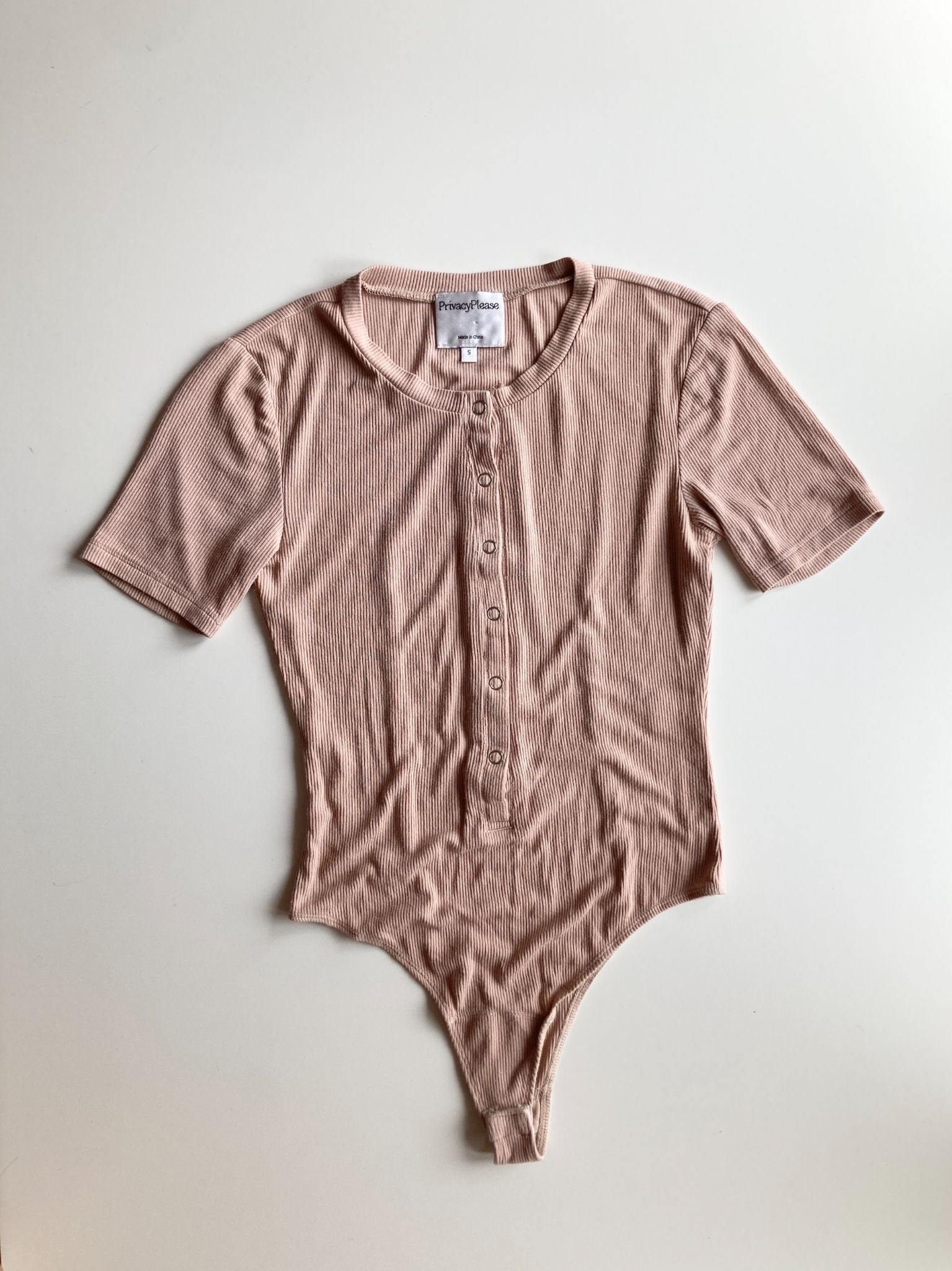 PRIVACY PLEASE Dunwell Ribbed Bodysuit, Size M - 1