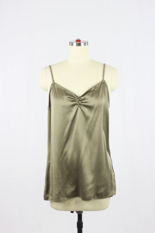 LUISA CERANO Green Silk Camisole, Size 12 - 1