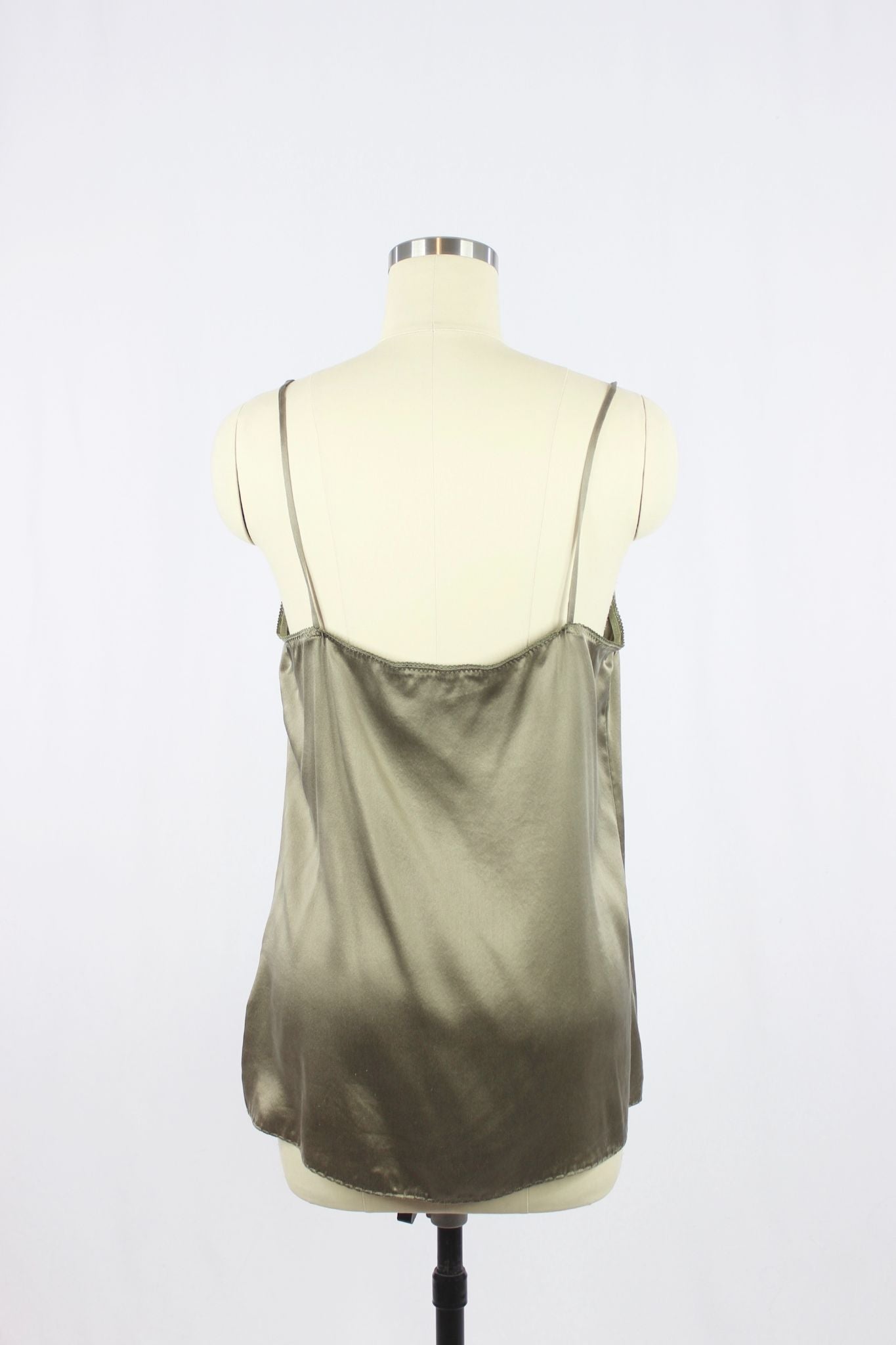 LUISA CERANO Green Silk Camisole, Size 12 - 3