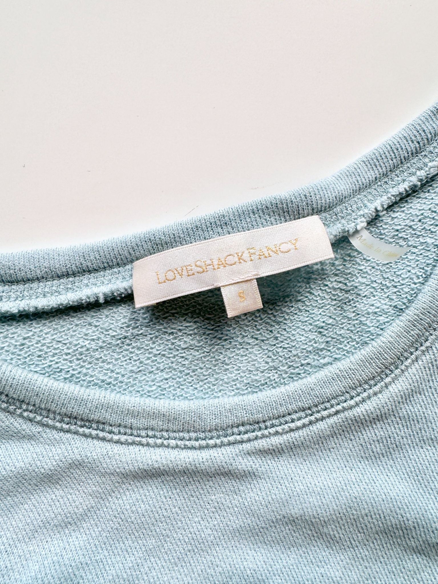 LOVESHACKFANCY Corinne Turquoise Sweatshirt, Size S - 5