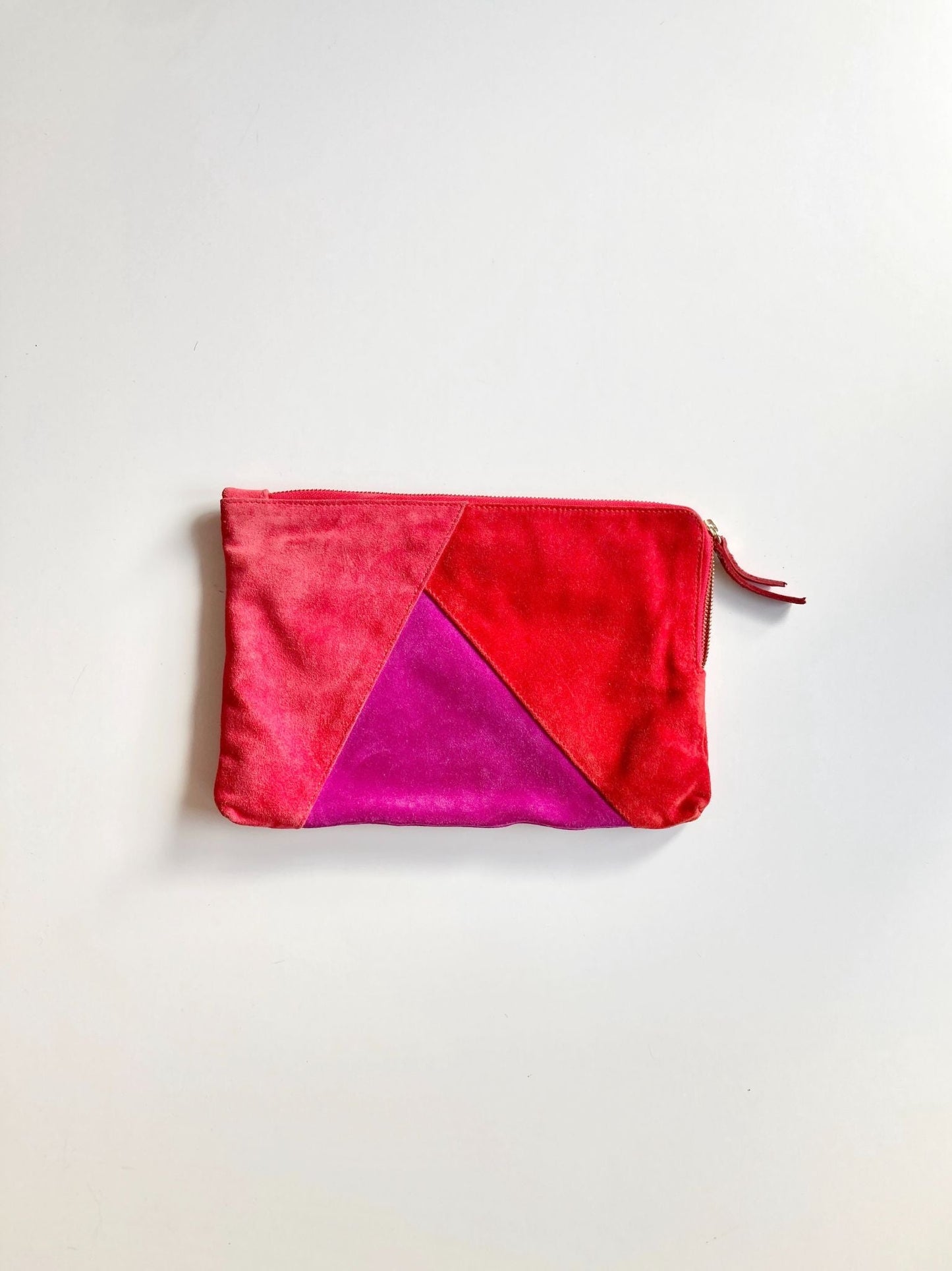 ZARA Red Suede Leather Clutch - 3