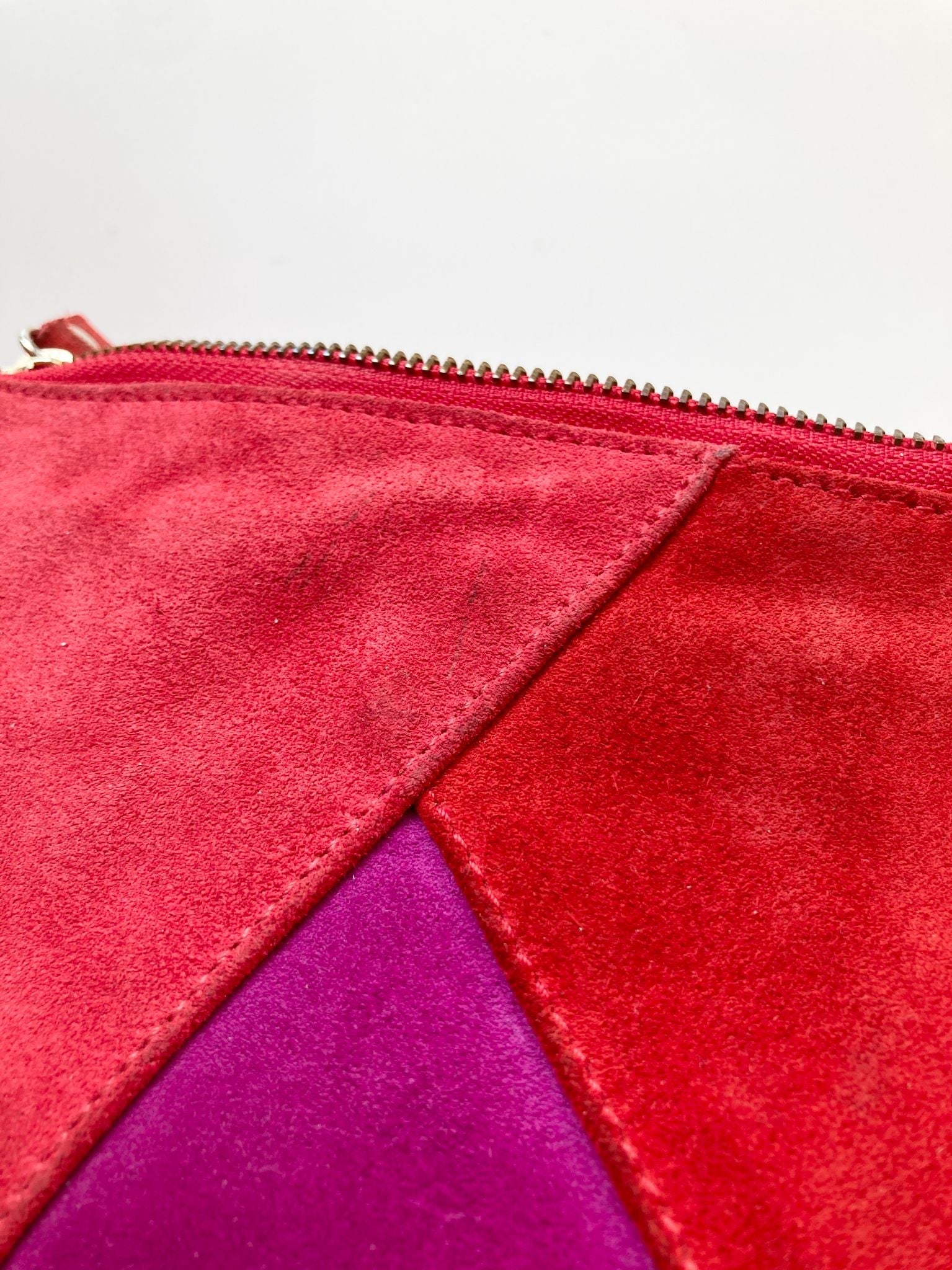 ZARA Red Suede Leather Clutch - 5