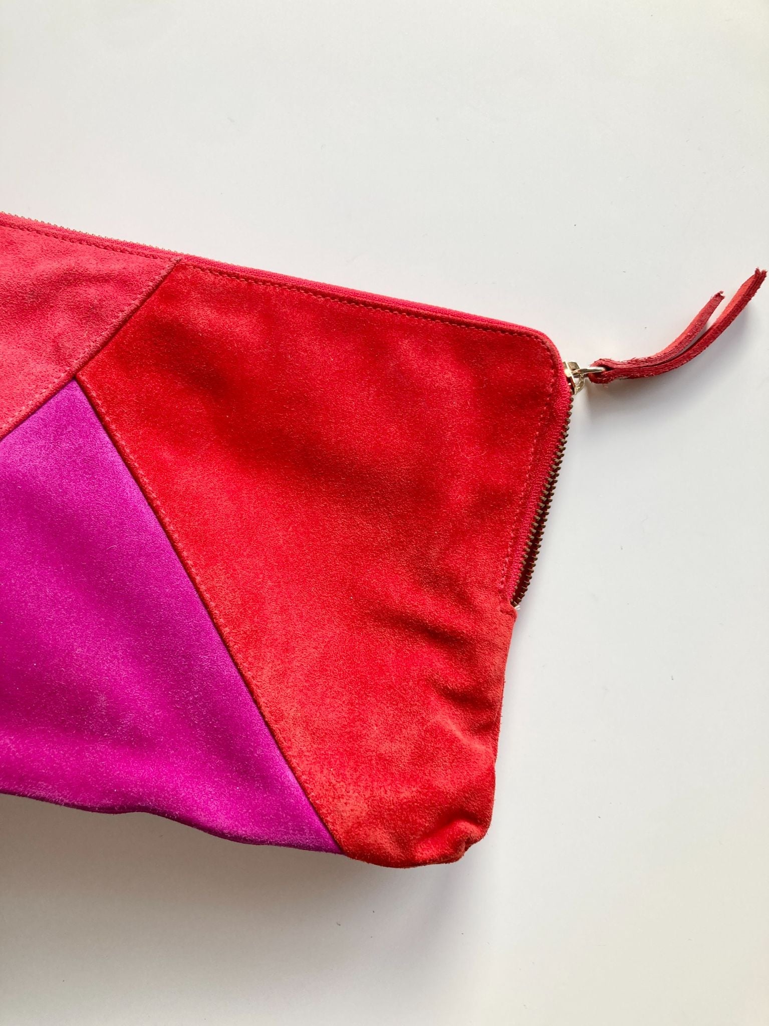 ZARA Red Suede Leather Clutch - 6