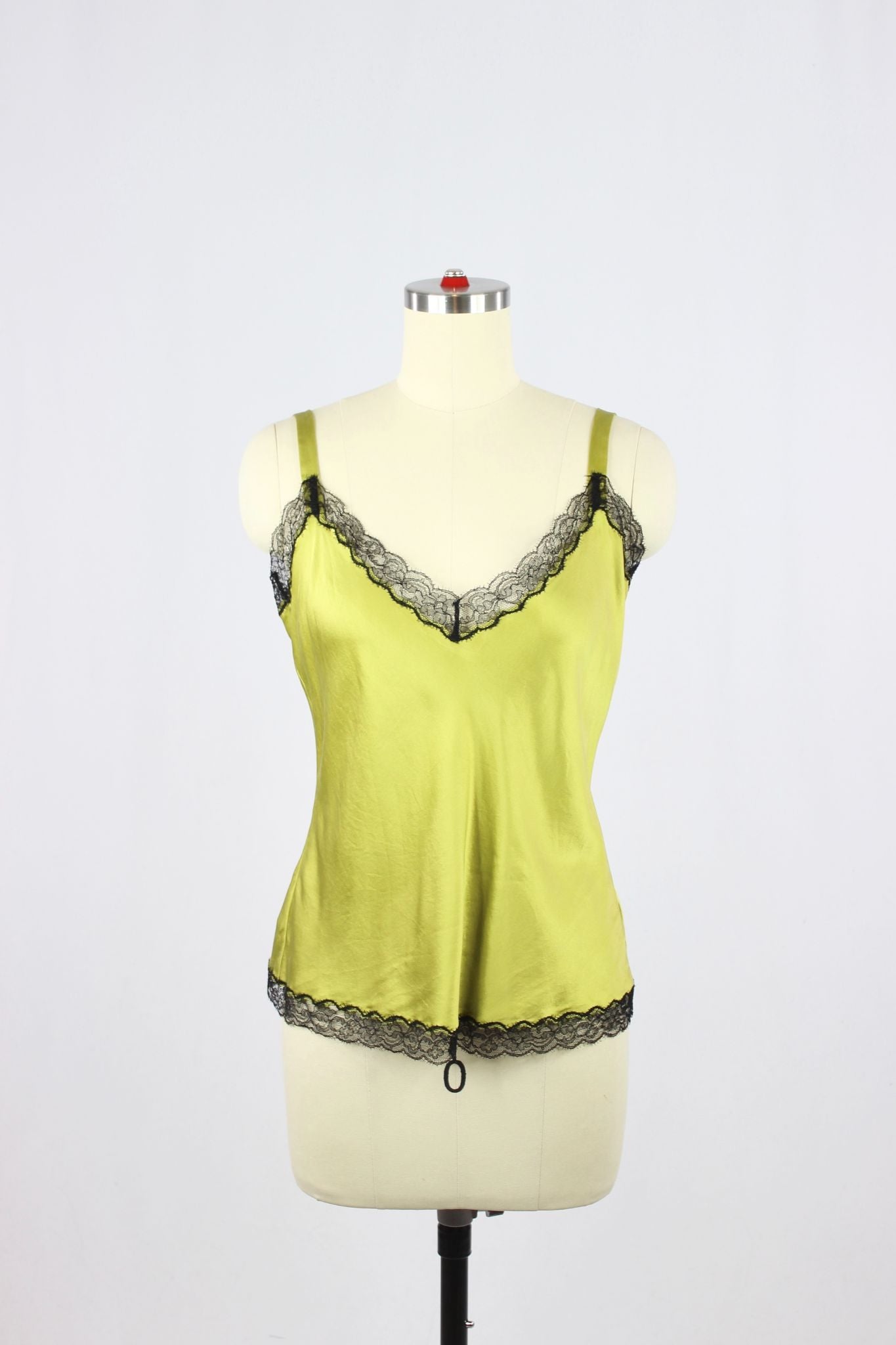 DANA BUCHMAN Chartreuse Silk Camisole, Size 4 - 1