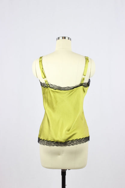 DANA BUCHMAN Chartreuse Silk Camisole, Size 4 - 3