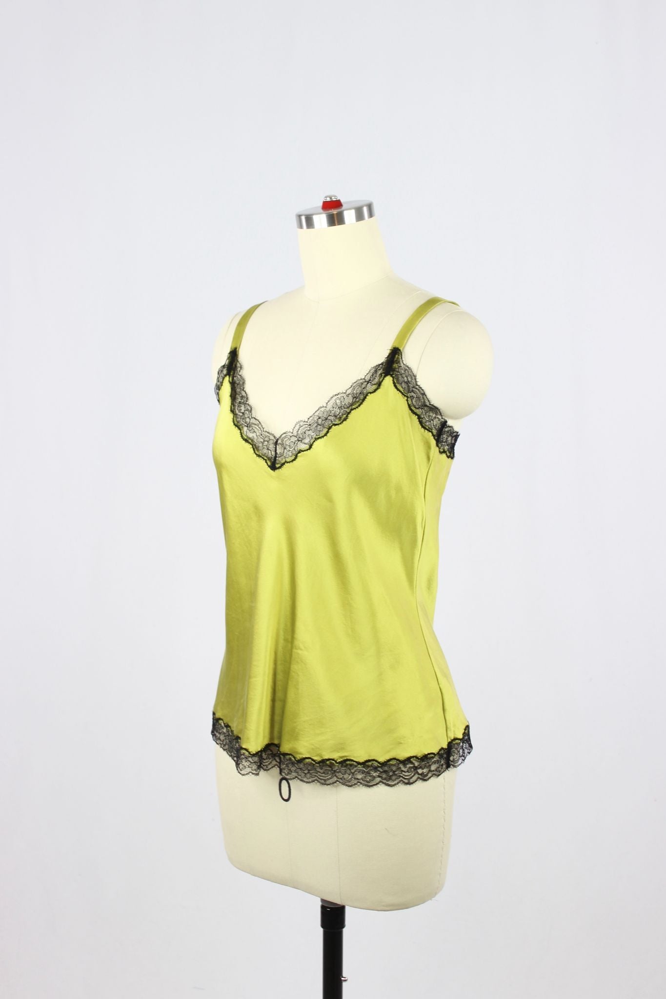 DANA BUCHMAN Chartreuse Silk Camisole, Size 4 - 4