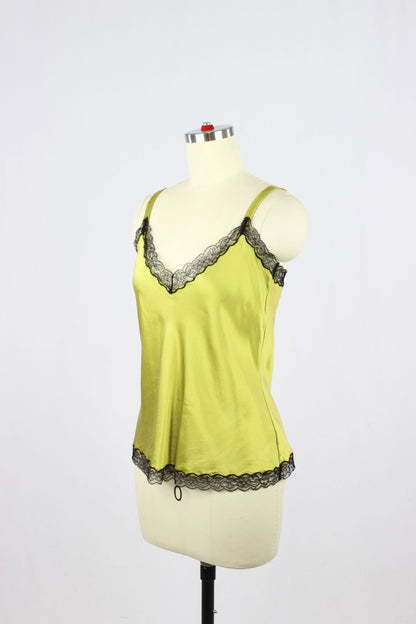 DANA BUCHMAN Chartreuse Silk Camisole, Size 4 - 4