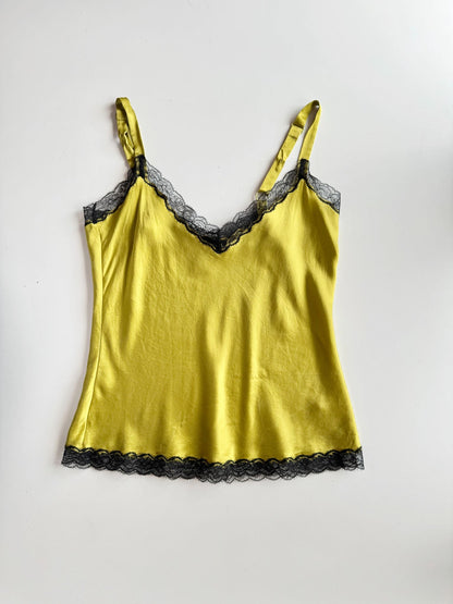 DANA BUCHMAN Chartreuse Silk Camisole, Size 4 - 5