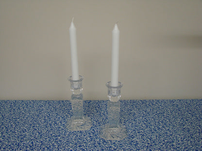 Crystal cut glass candlesticks holders - 1