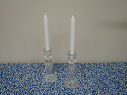 Crystal cut glass candlesticks holders - 1