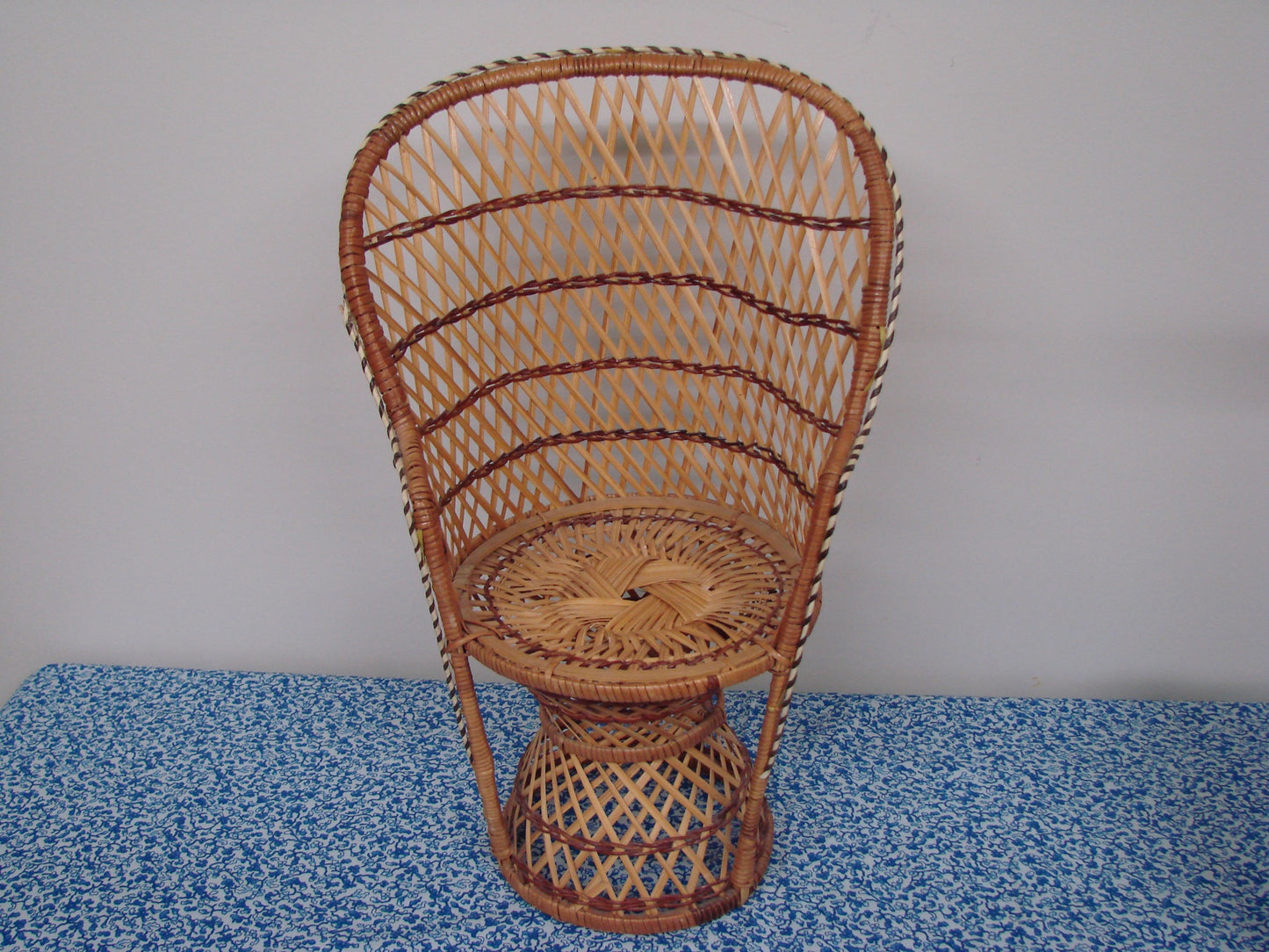 Medium sized wicker peacock plant/doll chair  - 1