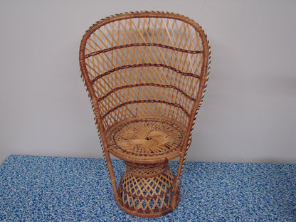 Medium sized wicker peacock plant/doll chair  - 1