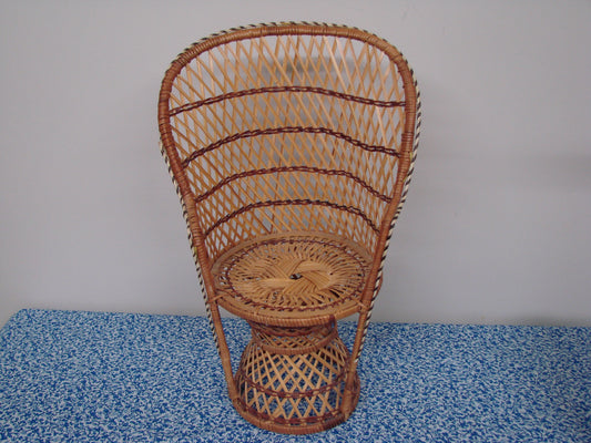 Medium sized wicker peacock plant/doll chair  - 1