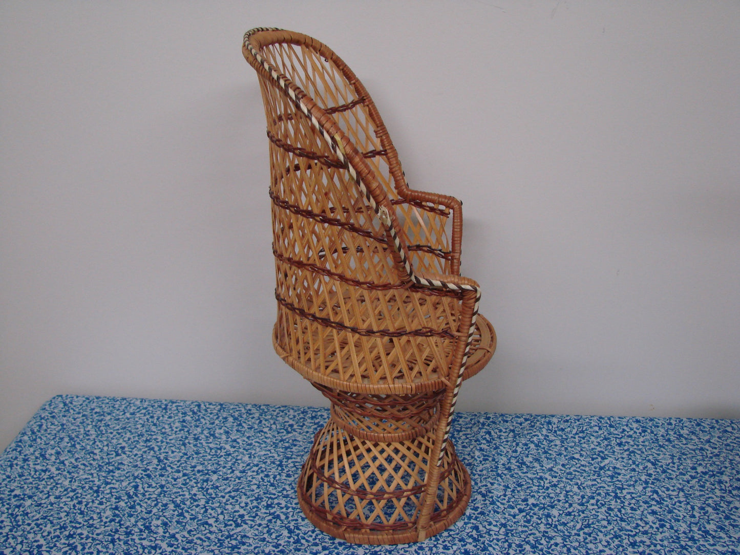 Medium sized wicker peacock plant/doll chair  - 2