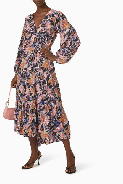 MINKPINK Celestia Floral Paisley Midi Dress, Size S - 7