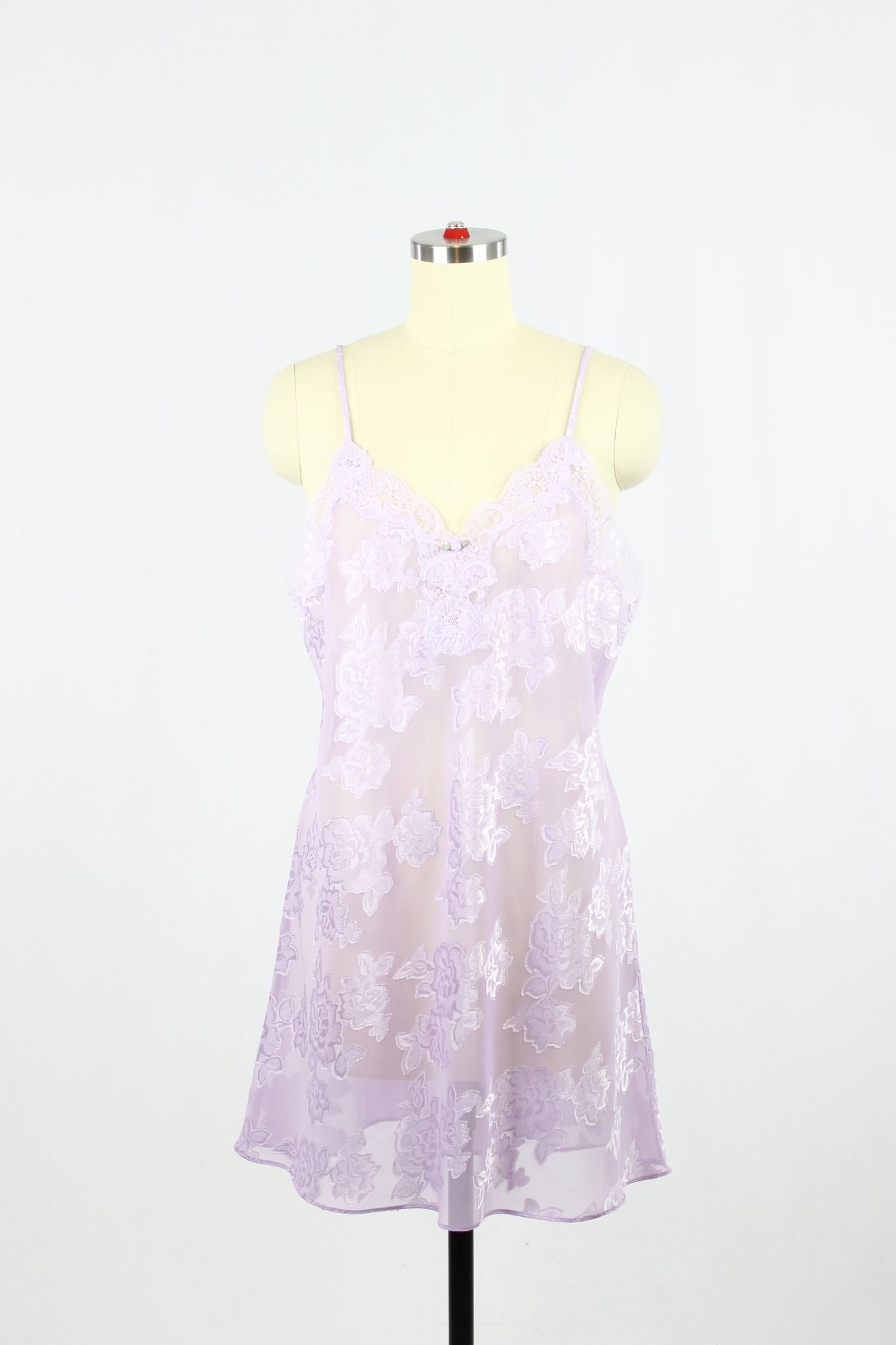 Vintage EXPRESSIONS Purple Slip Dress, Size M - 1