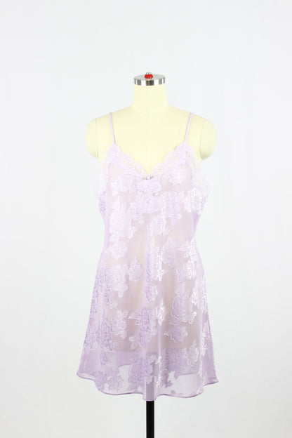 Vintage EXPRESSIONS Purple Slip Dress, Size M - 1