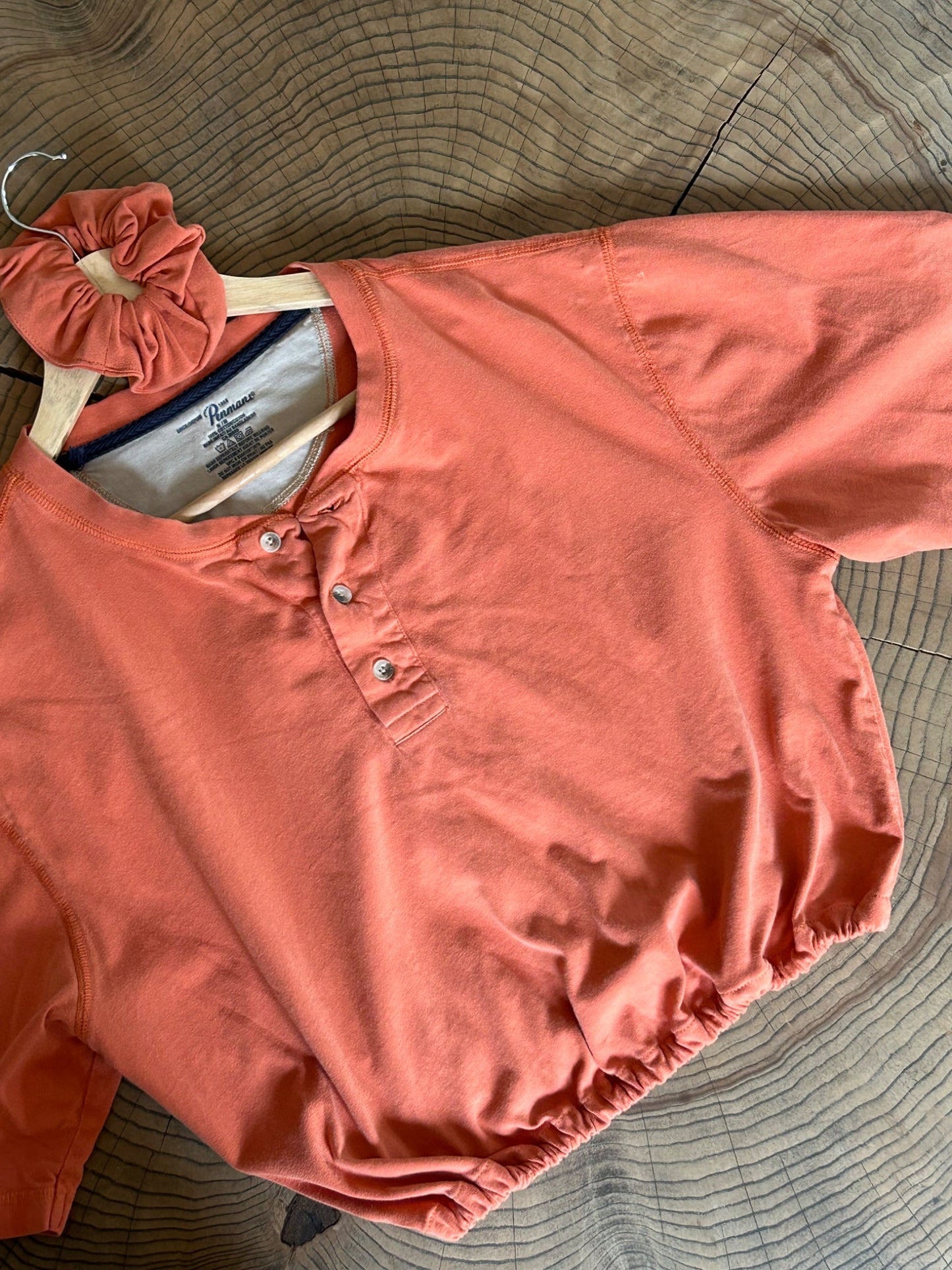 the aged orange henley tee set - 1