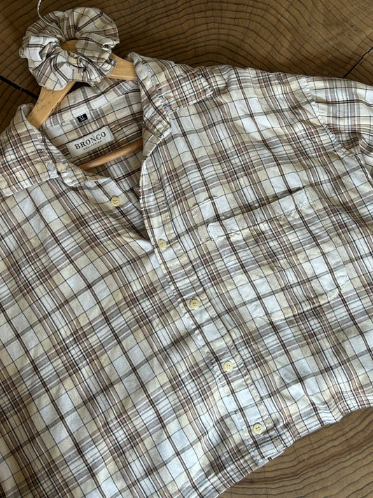 the harvest plaid button down set - 1