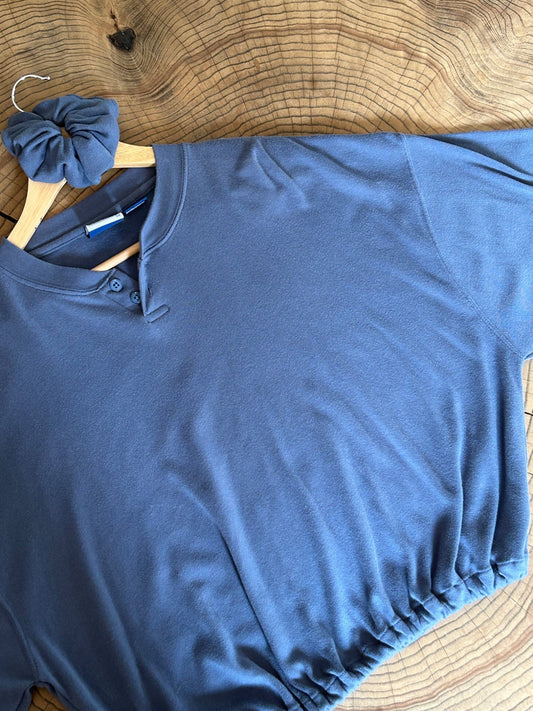 the super soft blue henley set - 1