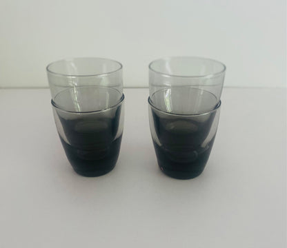 Set of Four Smoked Grey/Black Vintage Cocktail Tumblers - 3