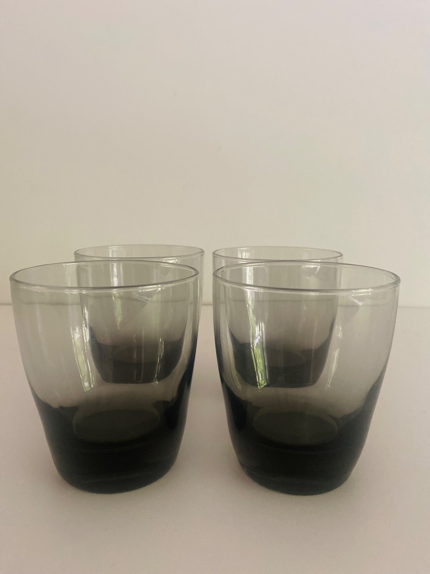 Set of Four Smoked Grey/Black Vintage Cocktail Tumblers - 4