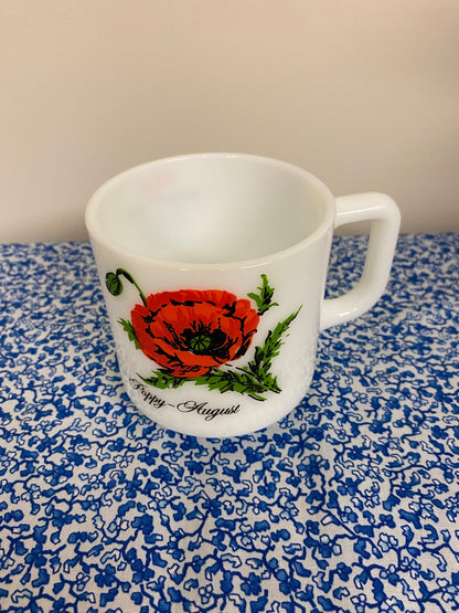 August birth flower of the month mug - poppy - 1