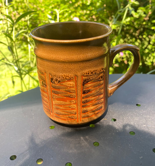 Vintage Brown Stoneware Mug - 1