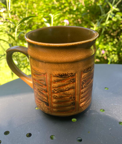 Vintage Brown Stoneware Mug - 2