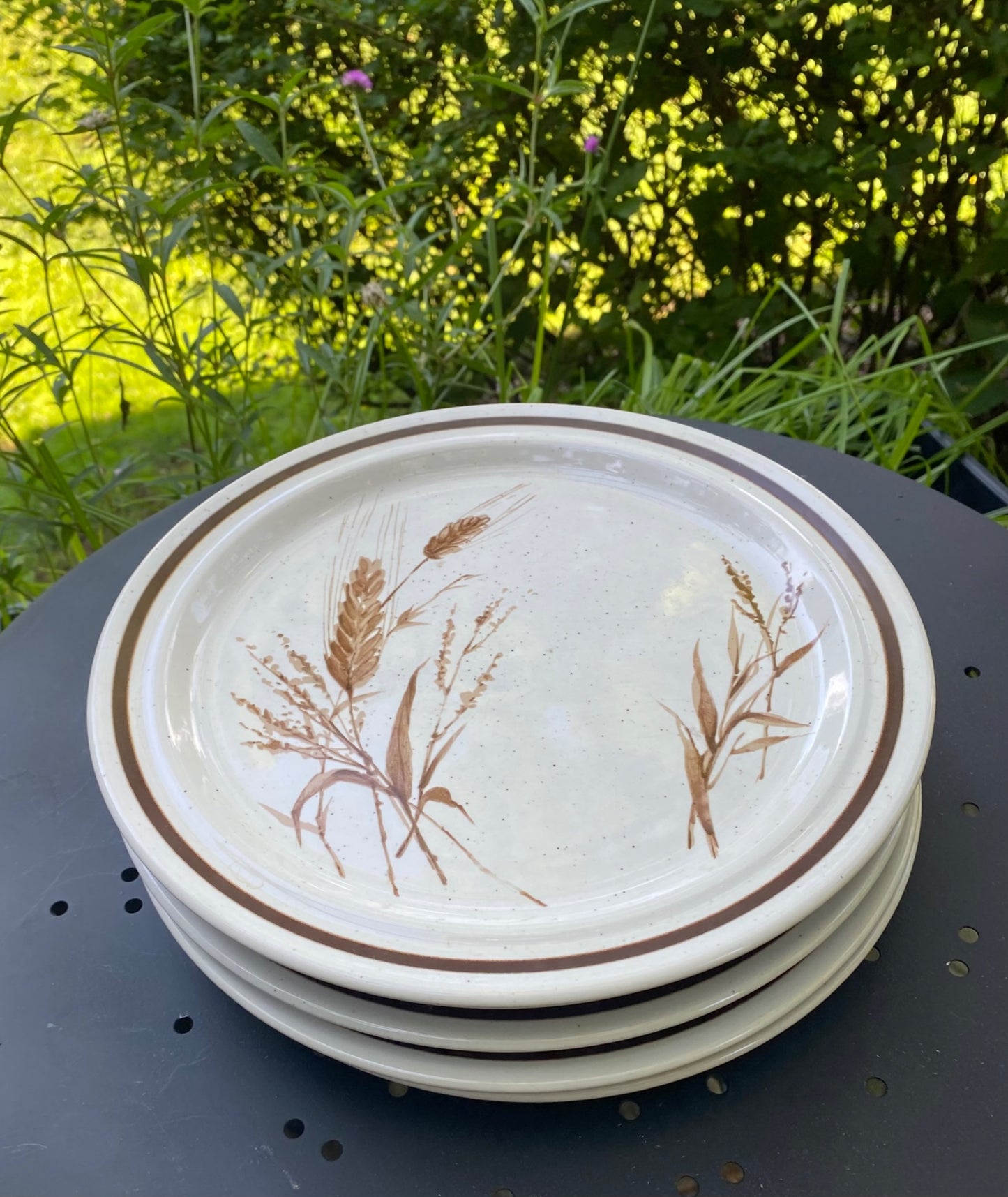 Vintage Set of Five Wheat Harvest plates - 1