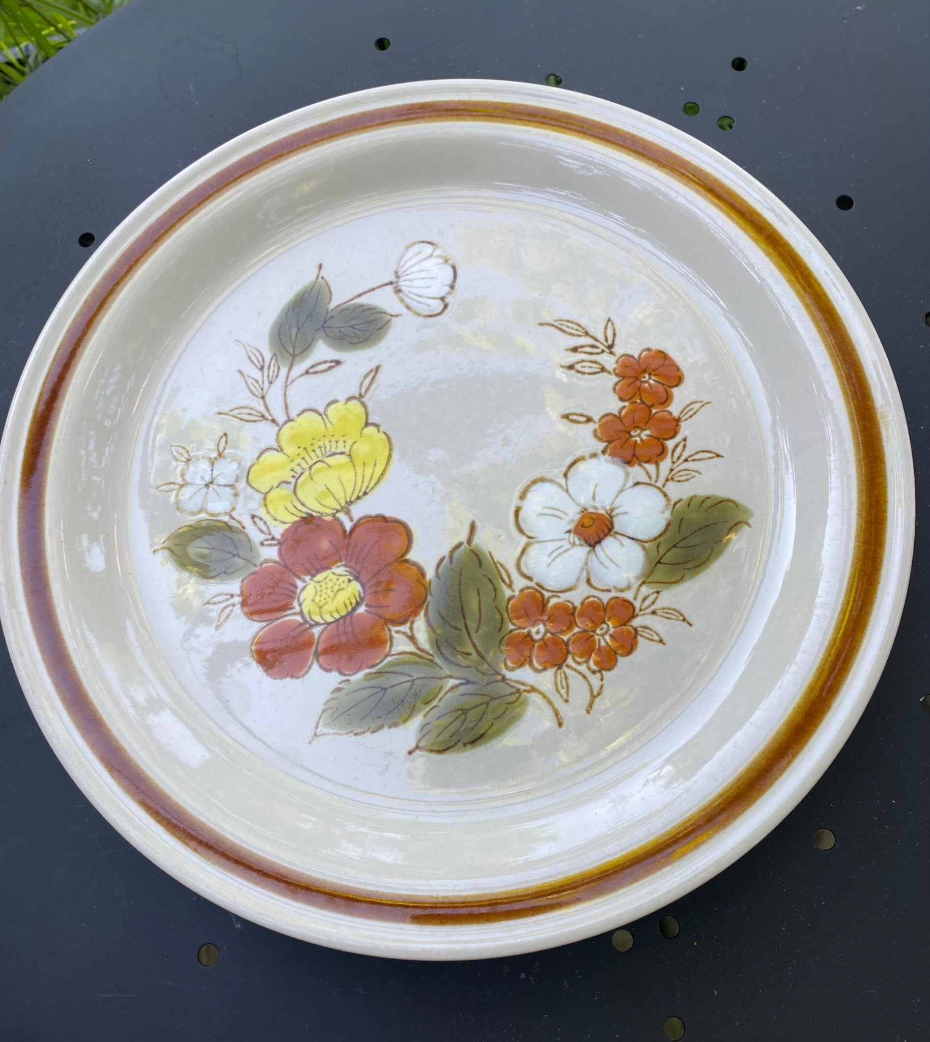 Vintage Floral Japanese Stoneware Plates - 2