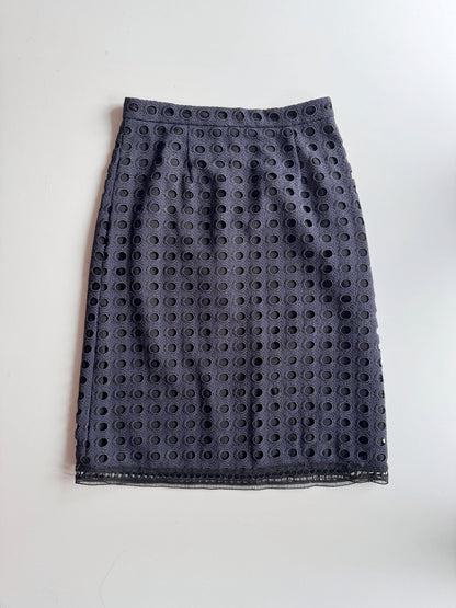 JUDITH & CHARLES Navy Lace Skirt - 2